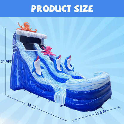 30' x 15' x 22' Wet/Dry Commercial-grade Inflatable Water Slide #11192