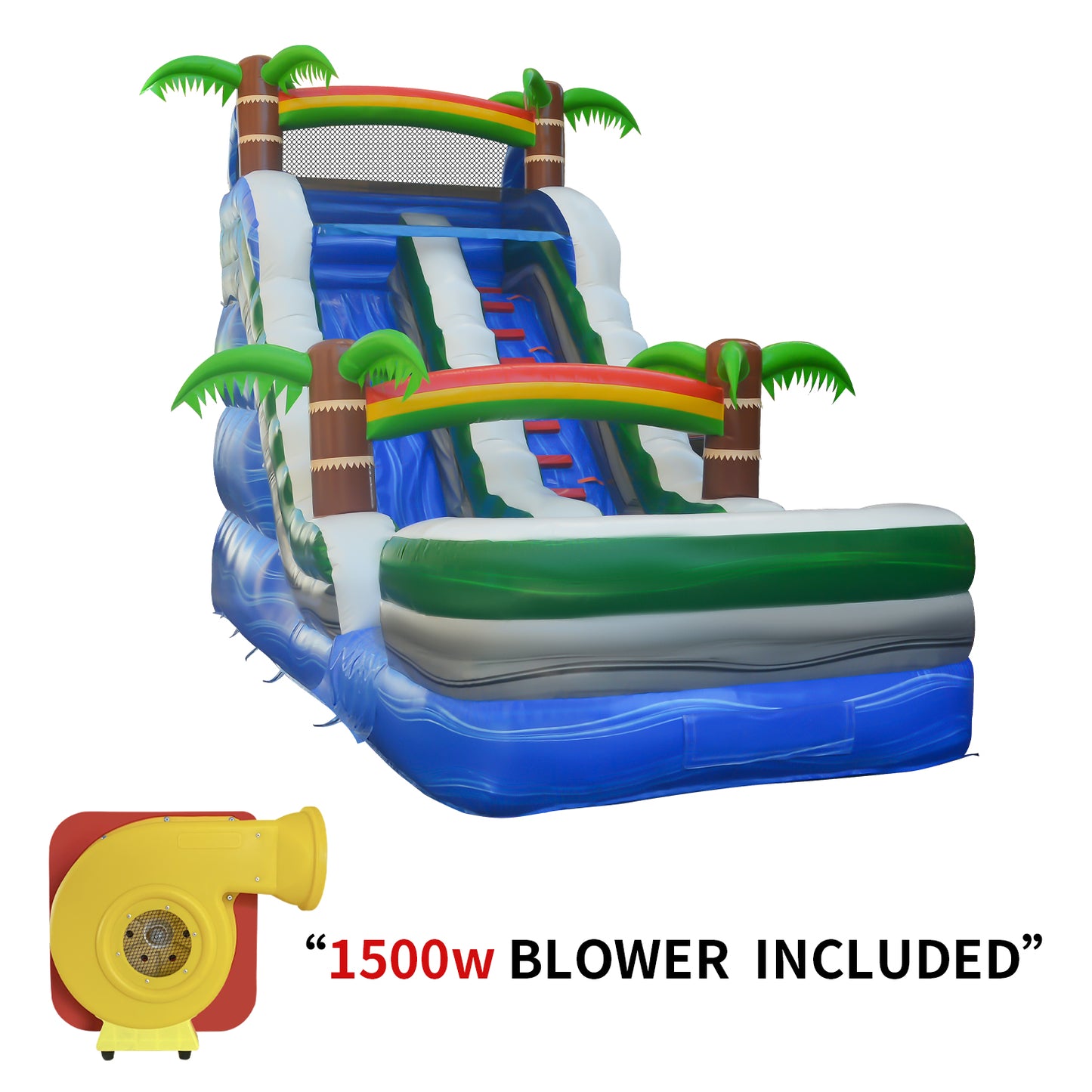 COMING  Wet/Dry Tropical Oasis Commercial Inflatable Water Slide 26' x 10' x 16' #11166