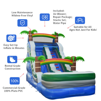 COMING  Wet/Dry Tropical Oasis Commercial Inflatable Water Slide 26' x 10' x 16' #11166