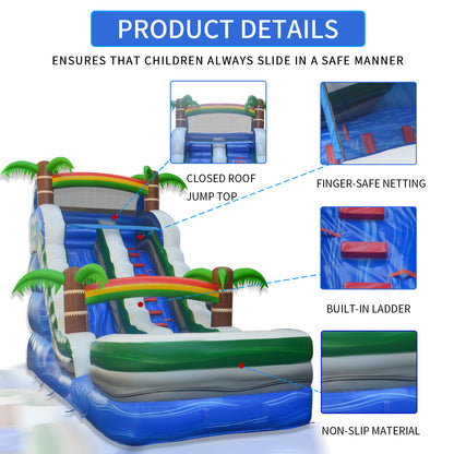 COMING  Wet/Dry Tropical Oasis Commercial Inflatable Water Slide 26' x 10' x 16' #11166